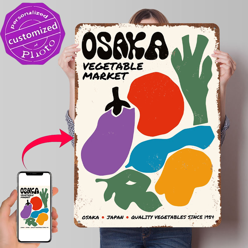 Retro Gaming Market - Osaka Vegetable Market Tinplate Poster Wall