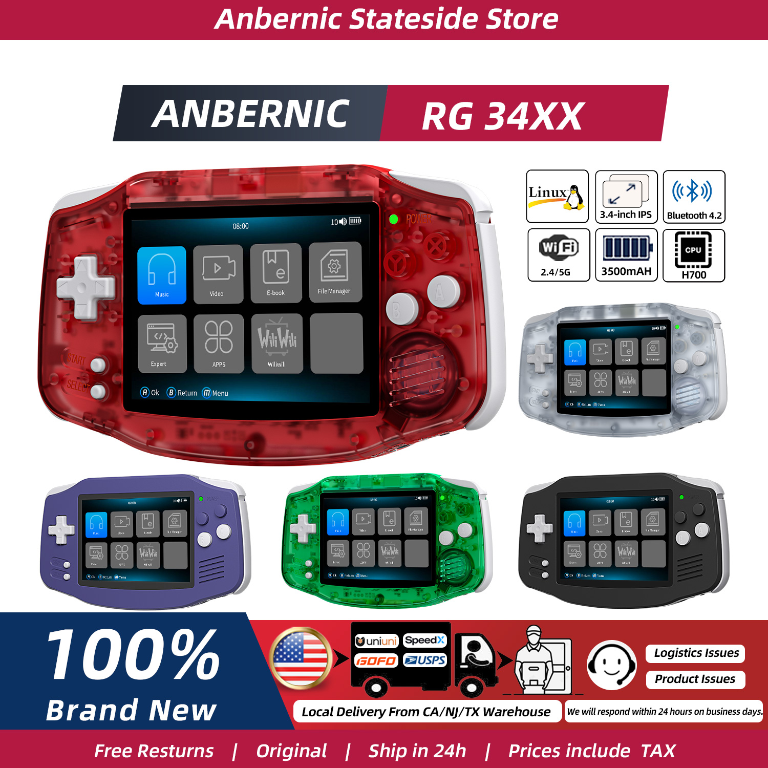 Retro Gaming App - ANBERNIC RG34XX Retro Handheld Game Console