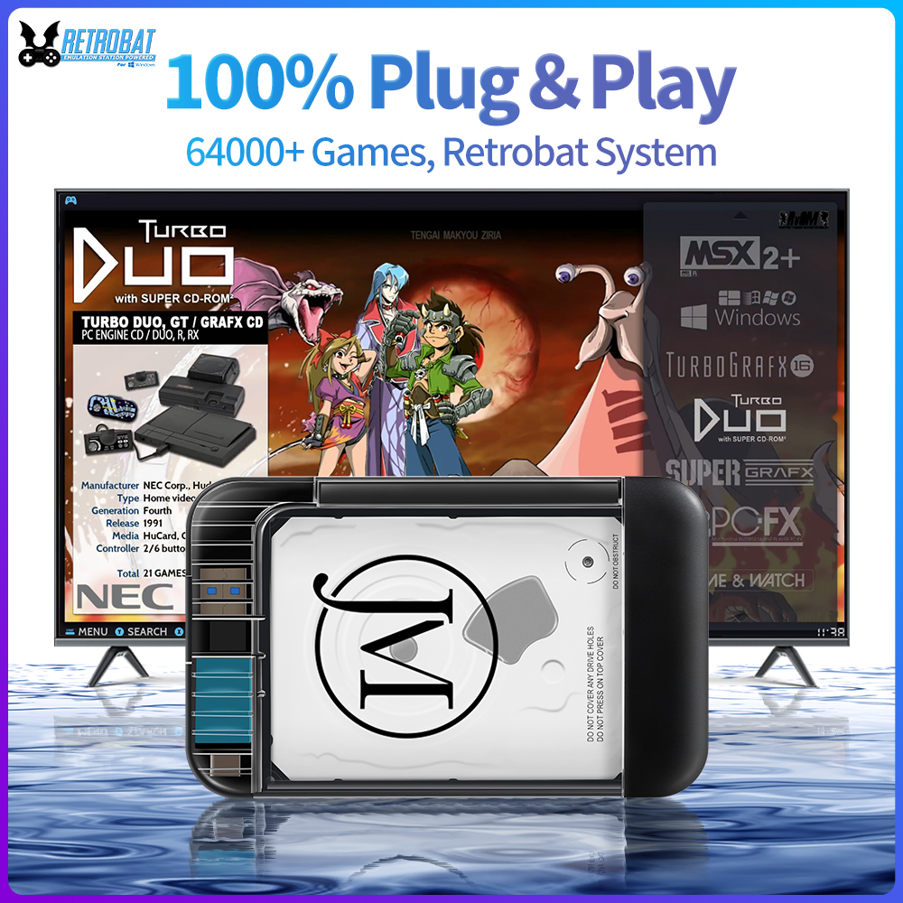 Retro Gaming App - RETROBAT Portable 500G Gaming HDD Consoles