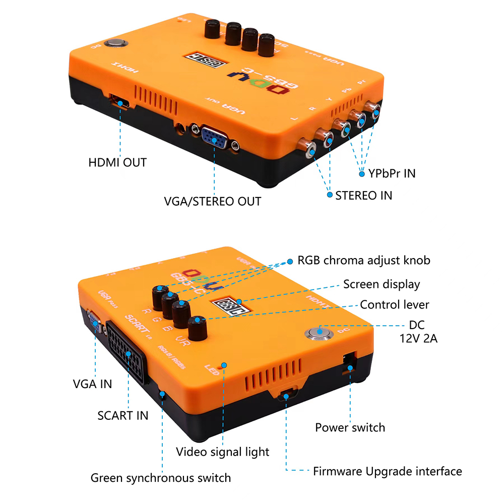 Retro Gaming App - ODV-GBS-C Component/VGA/Scart to VGA/HDMI-Compatible Scan Converter