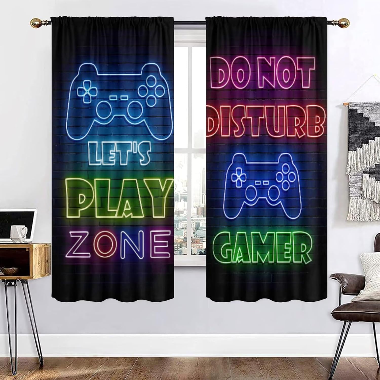 Gaming Gamer Curtain Curtains  - Retro Gaming Youtube reseña y precio