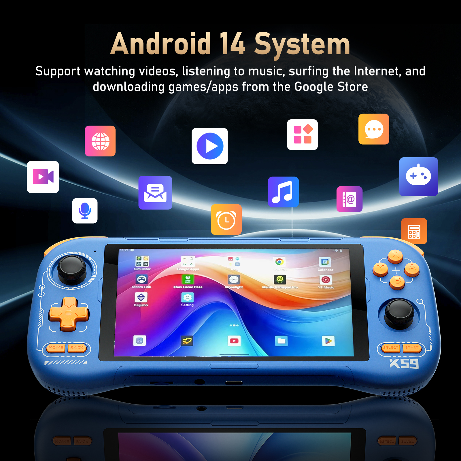 K59 Pro Android 14 Handheld Ga - Retro Gaming App reseña y precio