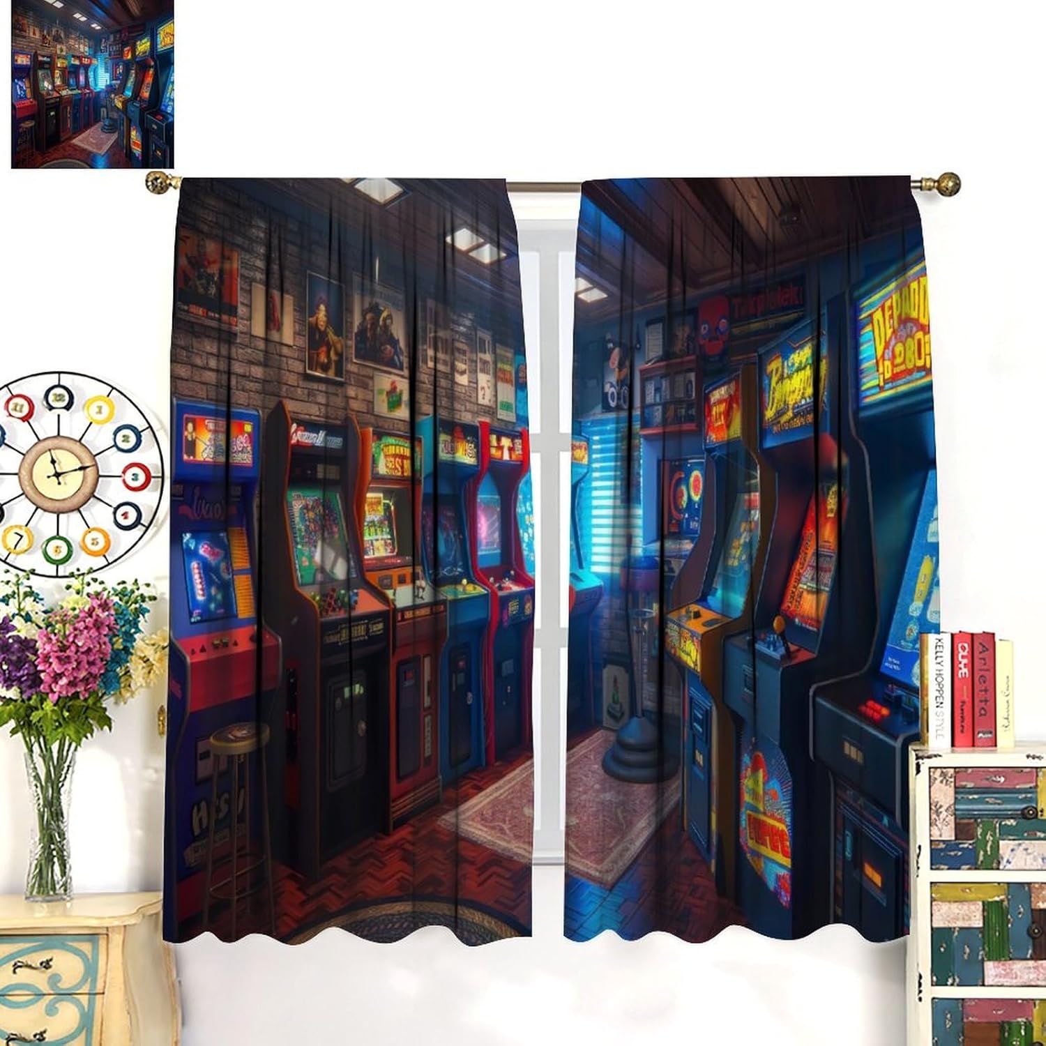 90s Arcade Blackout Curtains G - Retro Gaming Youtube reseña y precio