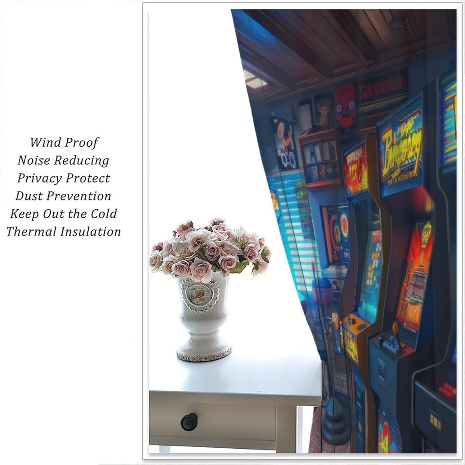 90s Arcade Blackout Curtains G - Retro Gaming Youtube reseña y precio
