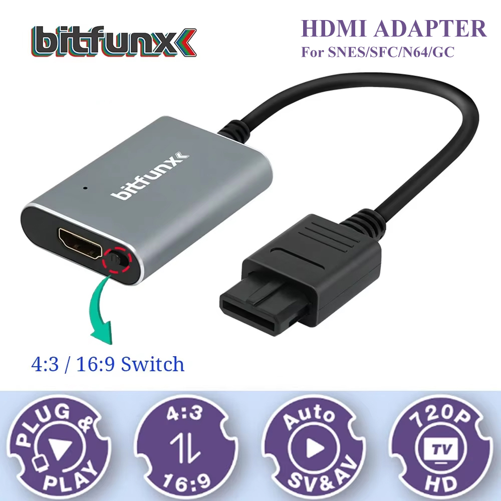 Bitfunx 720P Svideo / AV To HD - Retro Gaming Nintendo reseña y precio