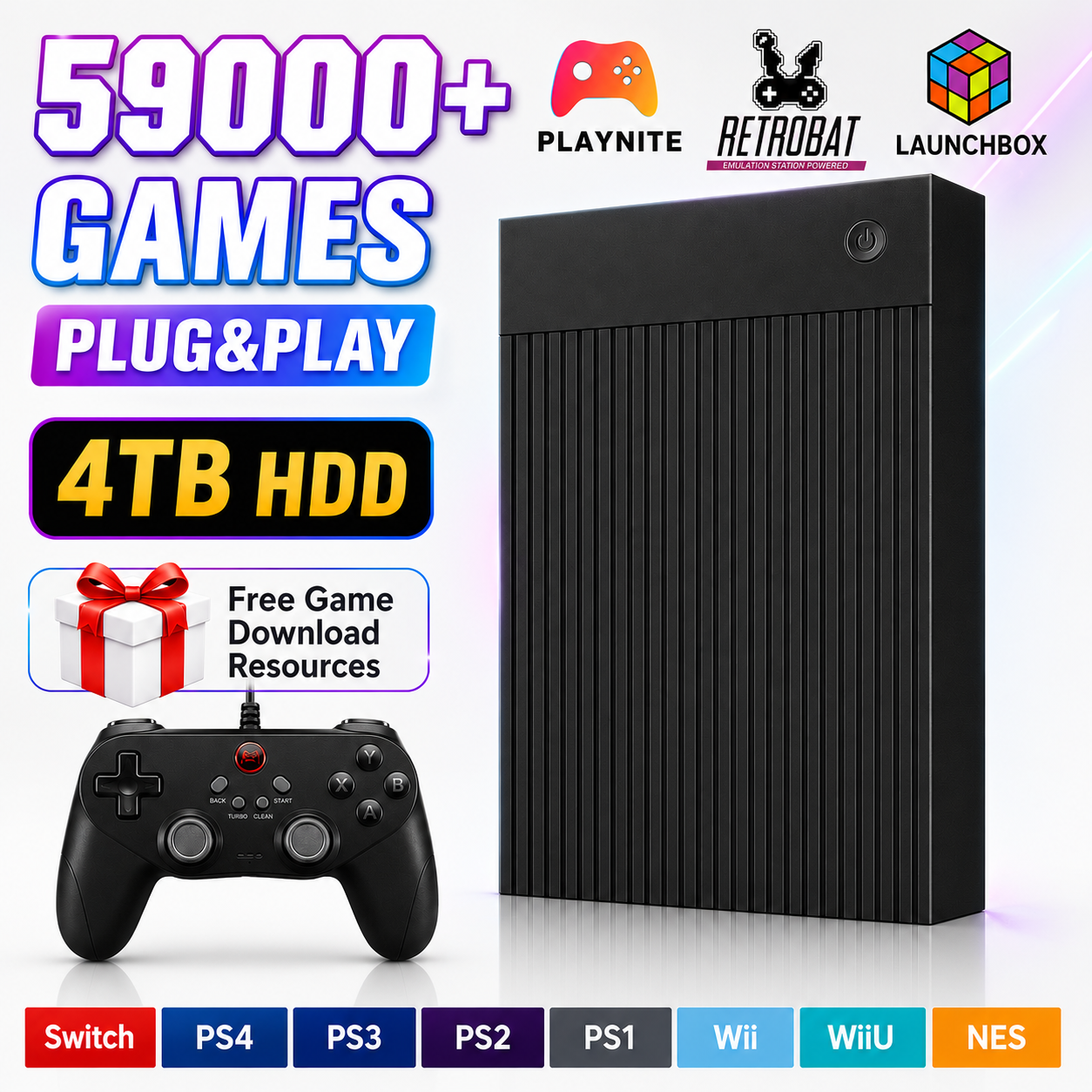 Portable 4TB Gaming HDD with 5 - Retro Gaming Nintendo reseña y precio
