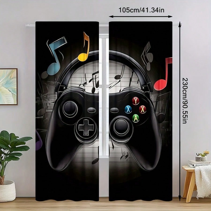 2pcs Retro Gaming Room Curtain - Retro Gaming Youtube reseña y precio