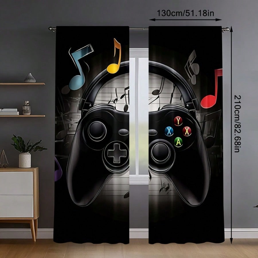 2pcs Retro Gaming Room Curtain - Retro Gaming Youtube reseña y precio