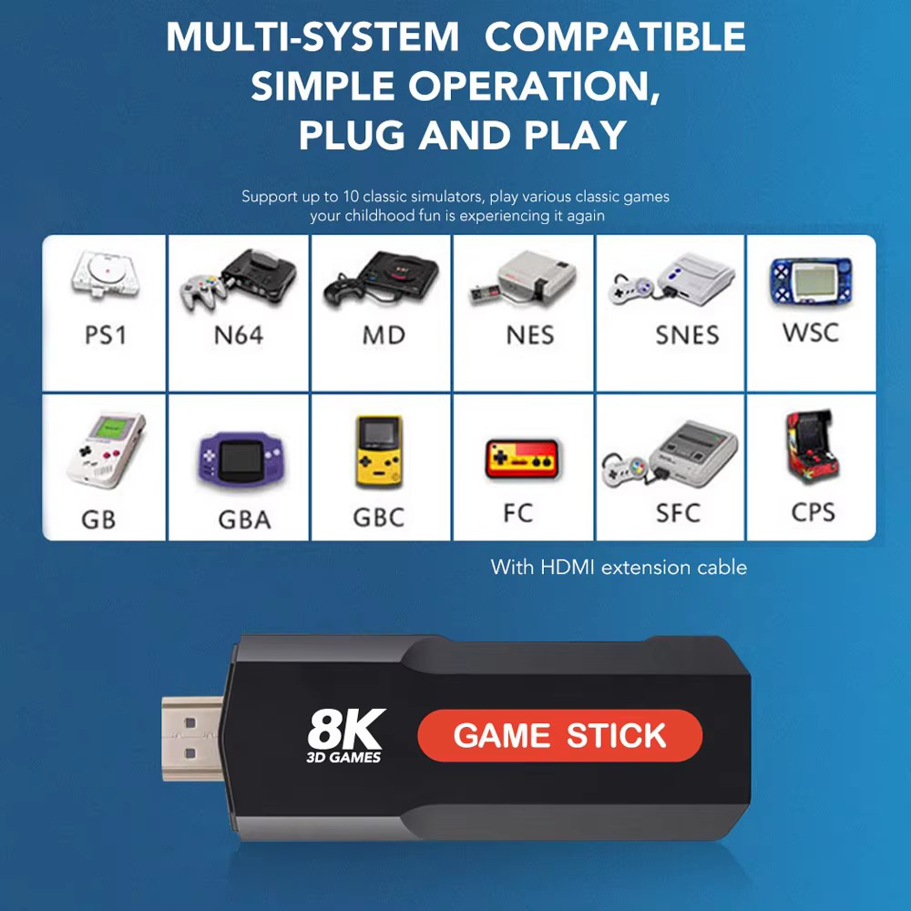 X2 Game Stick HD 4K 8K 3D Cons - Retro Gaming App reseña y precio