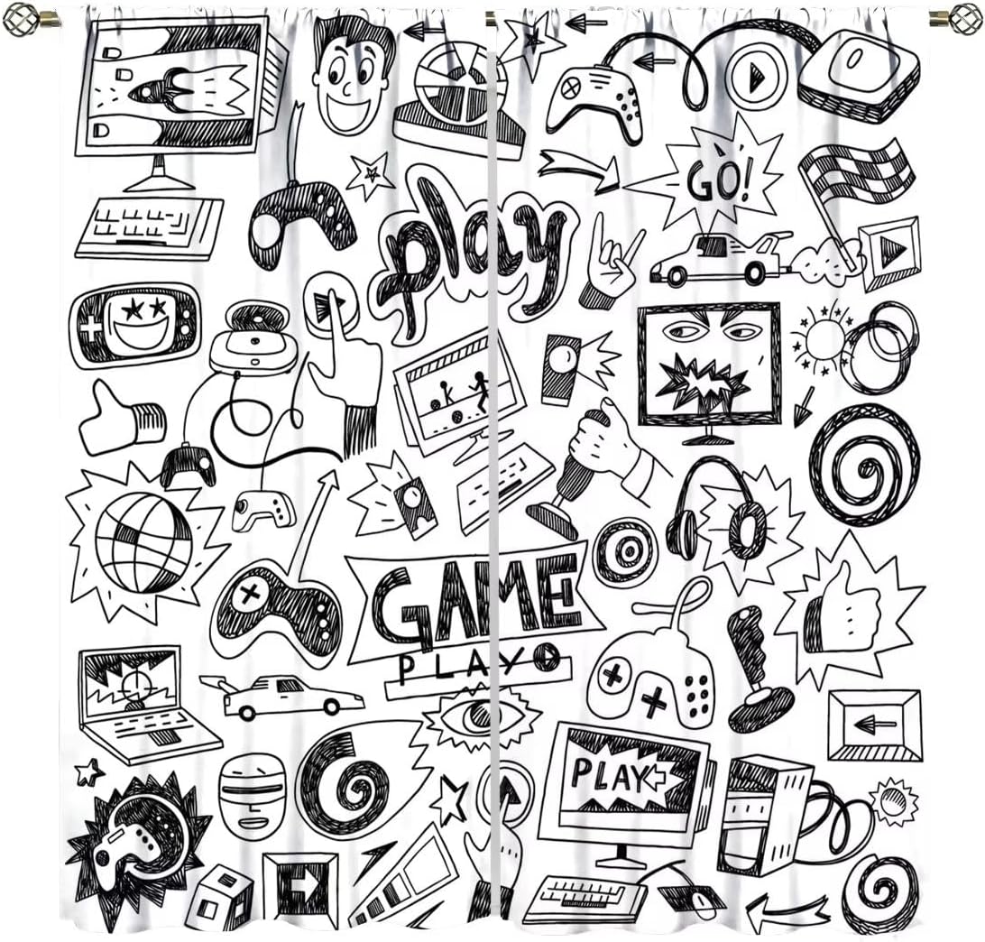 Gaming Video Game Curtain Deco - Retro Gaming Youtube reseña y precio